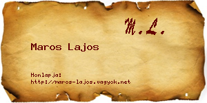 Maros Lajos névjegykártya